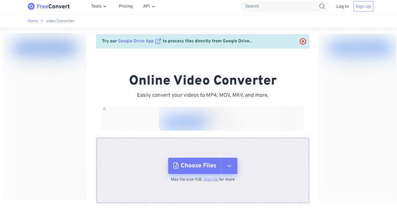 Freeconvert Main Interface